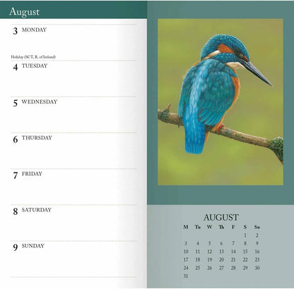 Carousel Worldwide British Wildlife in Art 2026 Slim Diary Planner – Week-to-View Pocket Diary, Illustrated Wildlife Cover, Organiser for Handbag or Jacket Pocket