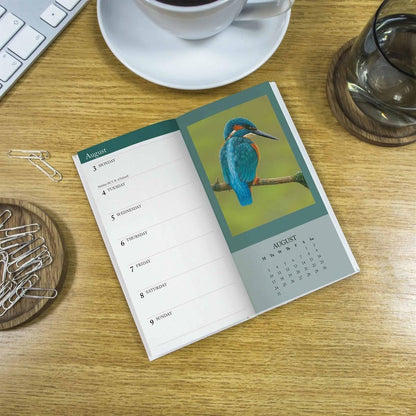Carousel Worldwide British Wildlife in Art 2026 Slim Diary Planner – Week-to-View Pocket Diary, Illustrated Wildlife Cover, Organiser for Handbag or Jacket Pocket