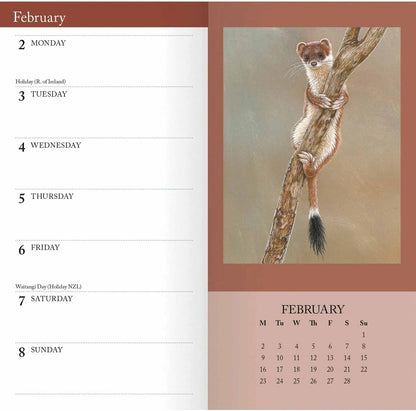 Carousel Worldwide British Wildlife in Art 2026 Slim Diary Planner – Week-to-View Pocket Diary, Illustrated Wildlife Cover, Organiser for Handbag or Jacket Pocket