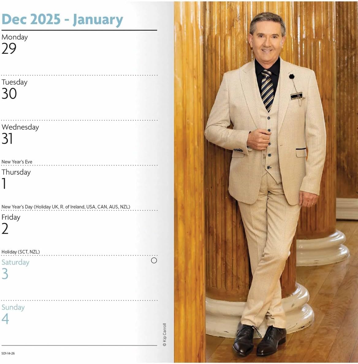 Carousel Worldwide, Daniel O'Donnell 2026 Slim Diary Planner