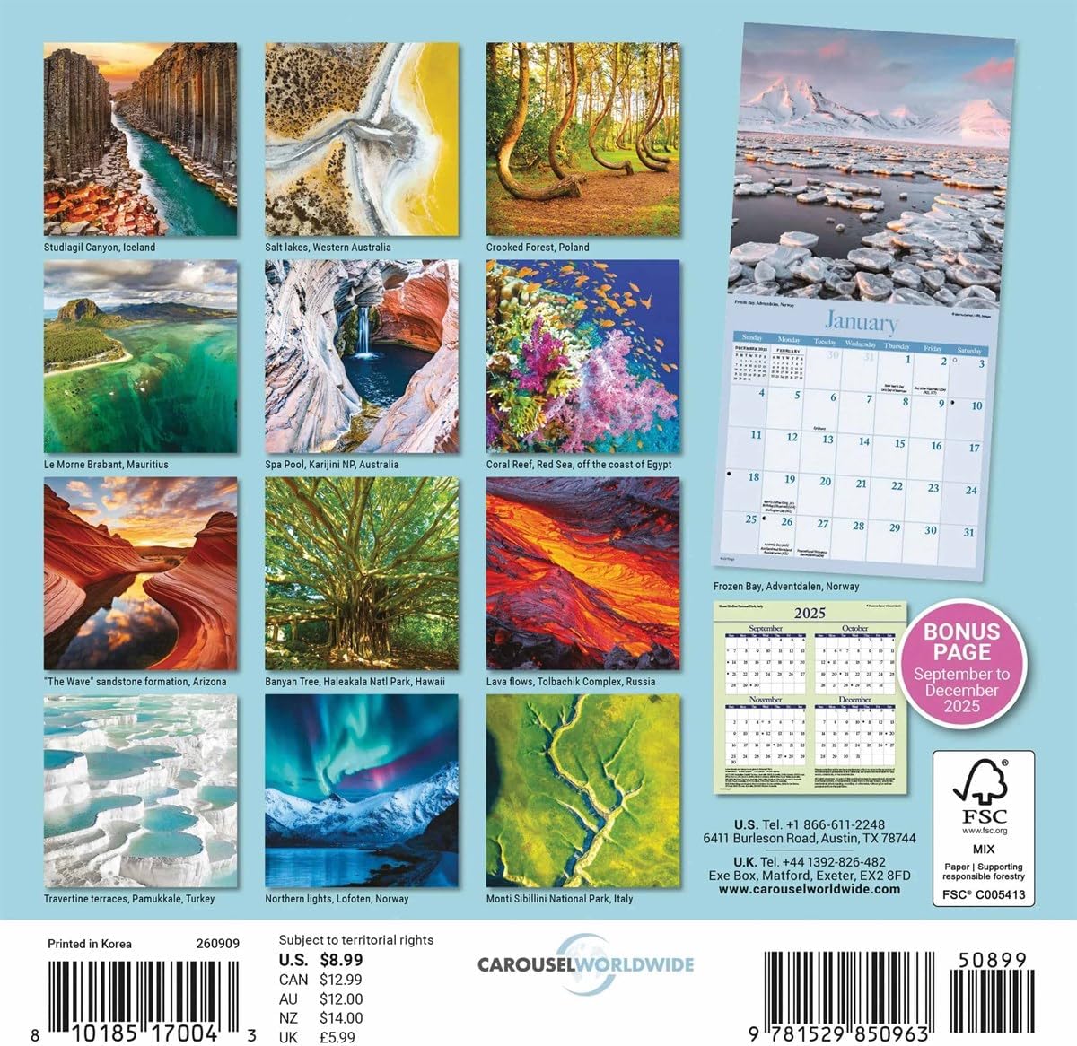 Carousel Worldwide, Amazing Planet 2026 Mini Wall Calendar