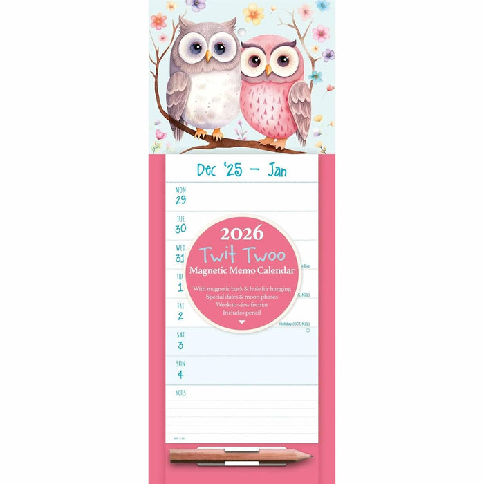 Carousel Worldwide, Twit Twoo 2026 Week-To-View Magnetic Calendar