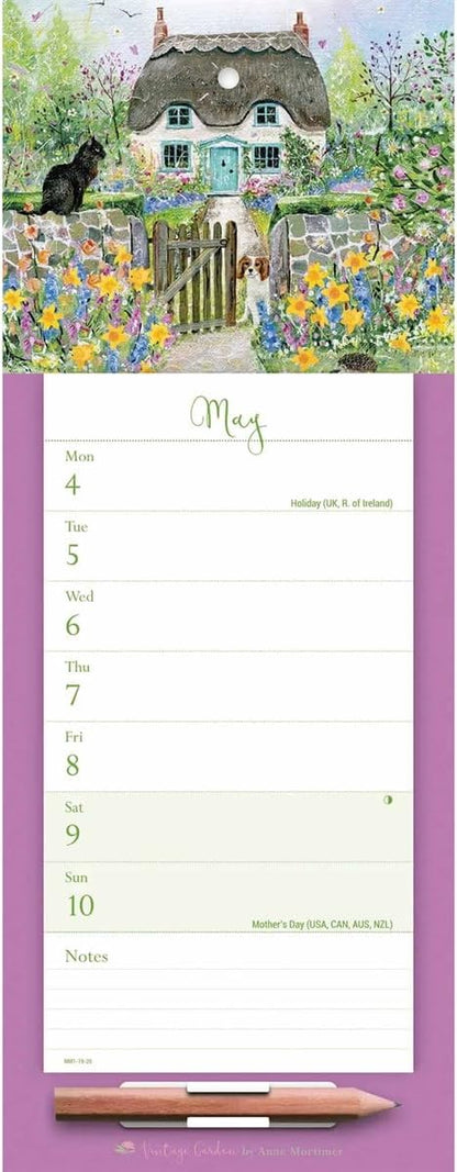 Carousel Worldwide, Vintage Garden 2026 Week-To-View Magnetic Calendar