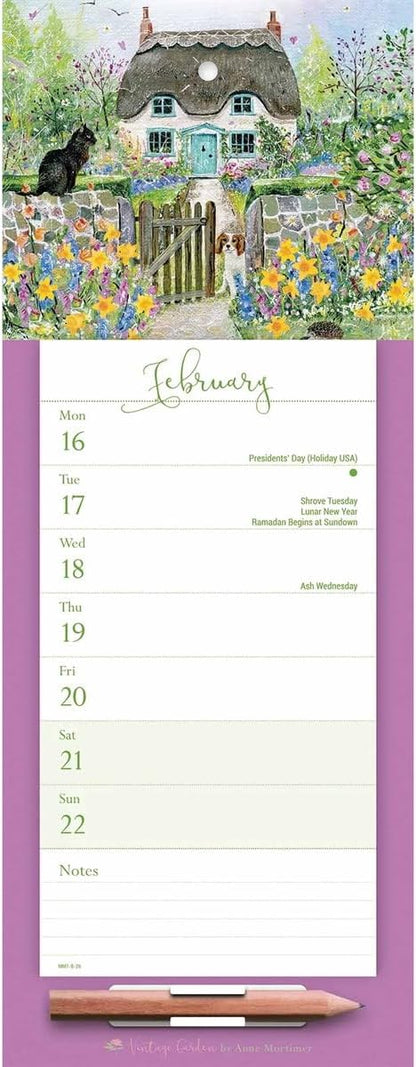 Carousel Worldwide, Vintage Garden 2026 Week-To-View Magnetic Calendar