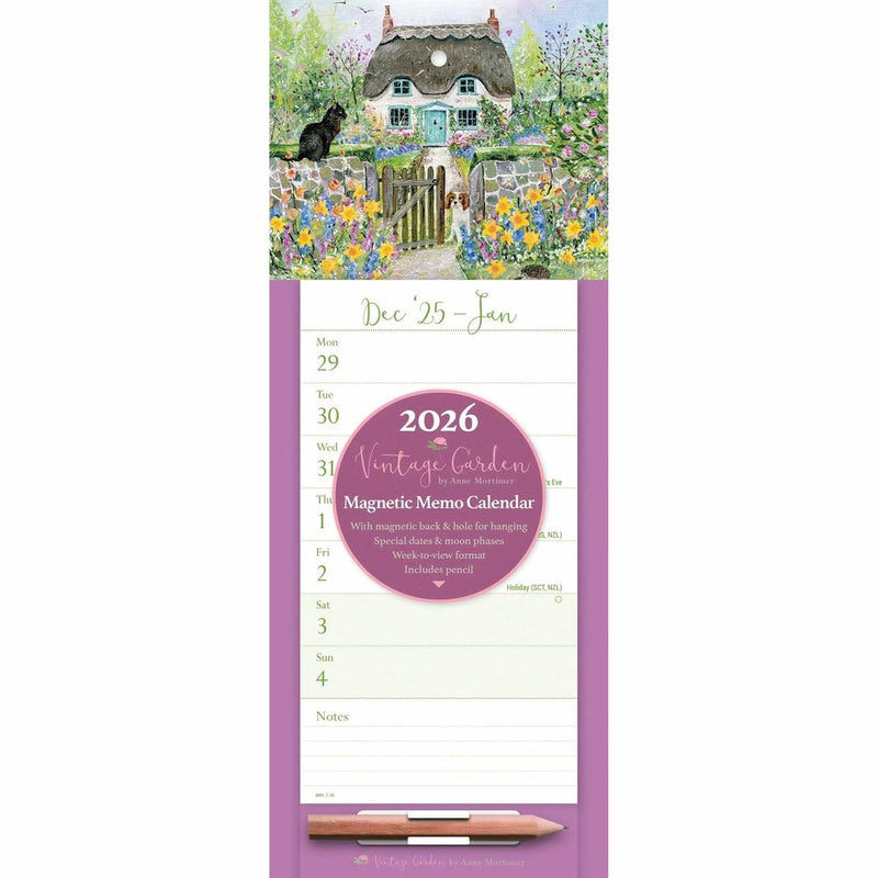 Carousel Worldwide, Vintage Garden 2026 Week-To-View Magnetic Calendar