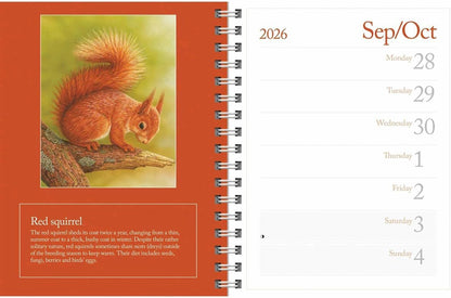 Carousel Worldwide British Wildlife in Art 2026 Deluxe Wire-O Diary Planner – Weekly & Monthly Organiser with Illustrated Designs
