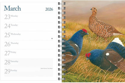 Carousel Worldwide British Wildlife in Art 2026 Deluxe Wire-O Diary Planner – Weekly & Monthly Organiser with Illustrated Designs