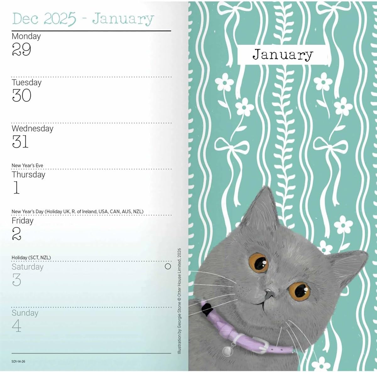 Carousel Worldwide, Cats 2026 Slim Diary Planner
