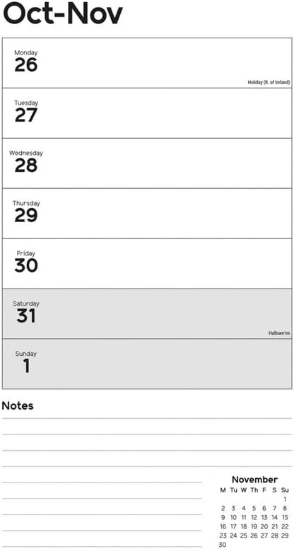 Carousel Worldwide, Essential Week-to-view 2026 Slim Wall Calendar