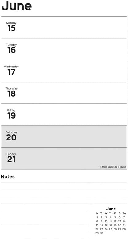 Carousel Worldwide, Essential Week-to-view 2026 Slim Wall Calendar