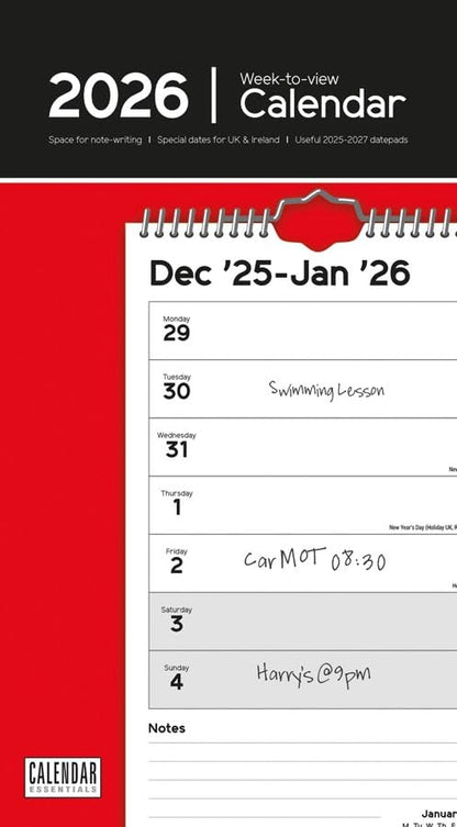 Carousel Worldwide, Essential Week-to-view 2026 Slim Wall Calendar