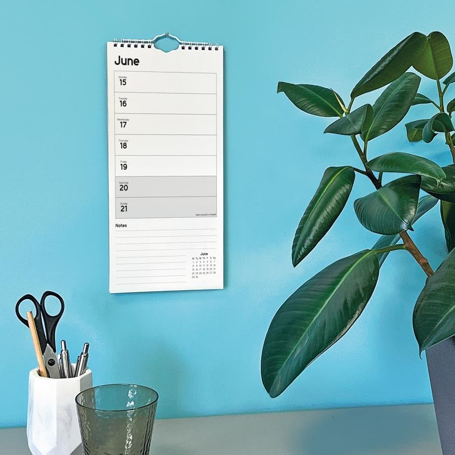 Carousel Worldwide, Essential Week-to-view 2026 Slim Wall Calendar