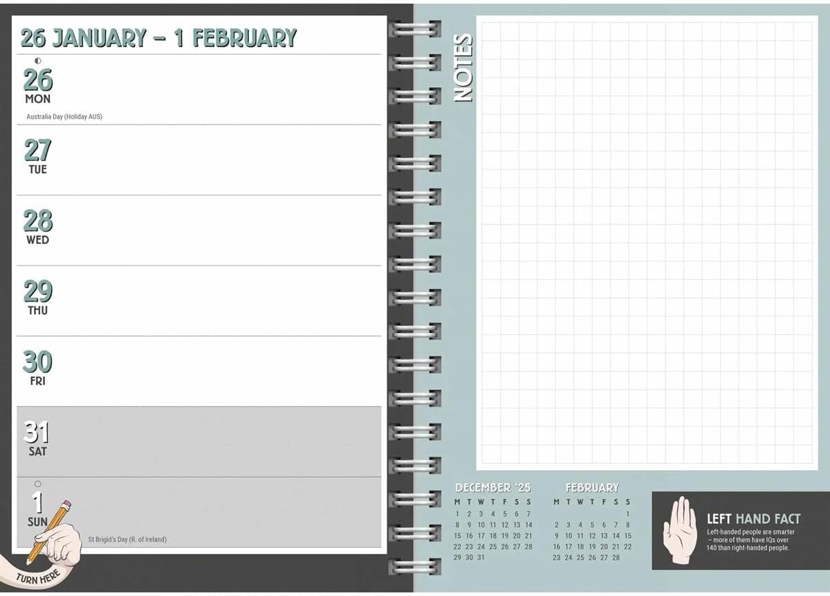 Carousel Calendars Left-Handed A5 Diary 2026