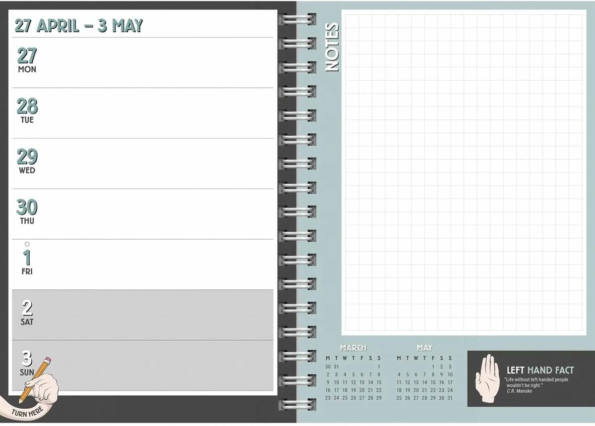 Carousel Calendars Left-Handed A5 Diary 2026