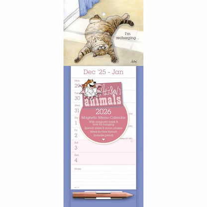 Carousel Worldwide, Alisons Animals 2026 Week-To-View Magnetic Calendar