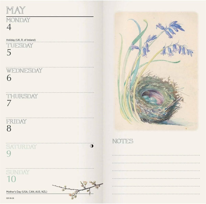 Carousel Worldwide, Edith Holden, Country 2026 Deluxe Slim Diary Planner