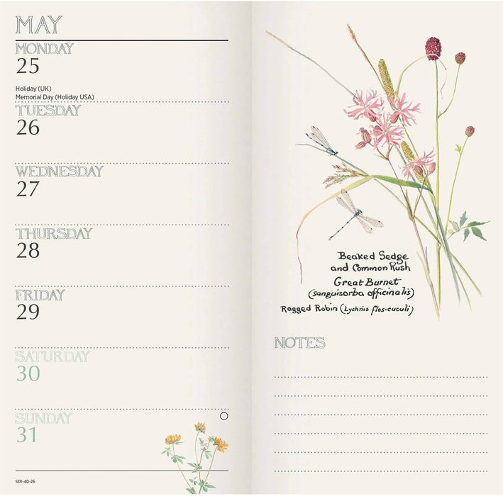 Carousel Worldwide, Edith Holden, Country 2026 Deluxe Slim Diary Planner