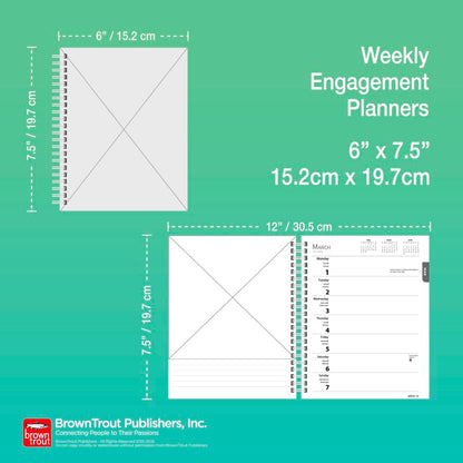 Chihuahuas | 2026 6 x 7.75 Inch Spiral-Bound Wire-O Weekly Engagement Planner Calendar | New Full-Color Image Every Week | BrownTrout | Animals Small Dog Breeds