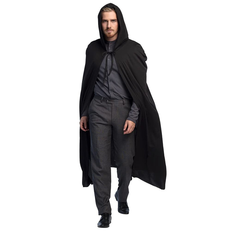Boland - Umhang mit Kapuze Dust, 180 cm, 100 % Polyester, Unisex, Hexe, Mittelalter, Reiter, Vampir, Halloween, Kostüm, Karneval, Mottoparty