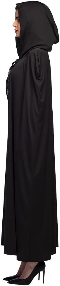 Boland - Umhang mit Kapuze Dust, 180 cm, 100 % Polyester, Unisex, Hexe, Mittelalter, Reiter, Vampir, Halloween, Kostüm, Karneval, Mottoparty