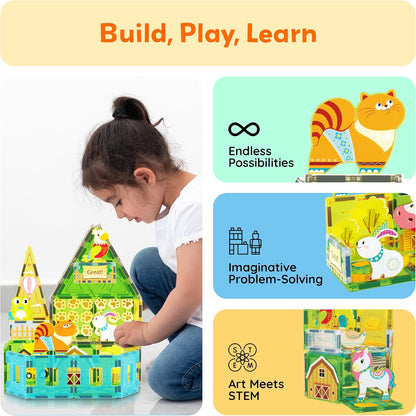 Picasso Tiles - Farm Themed Set With 8 Animals (26 Pcs) (Ptq27)