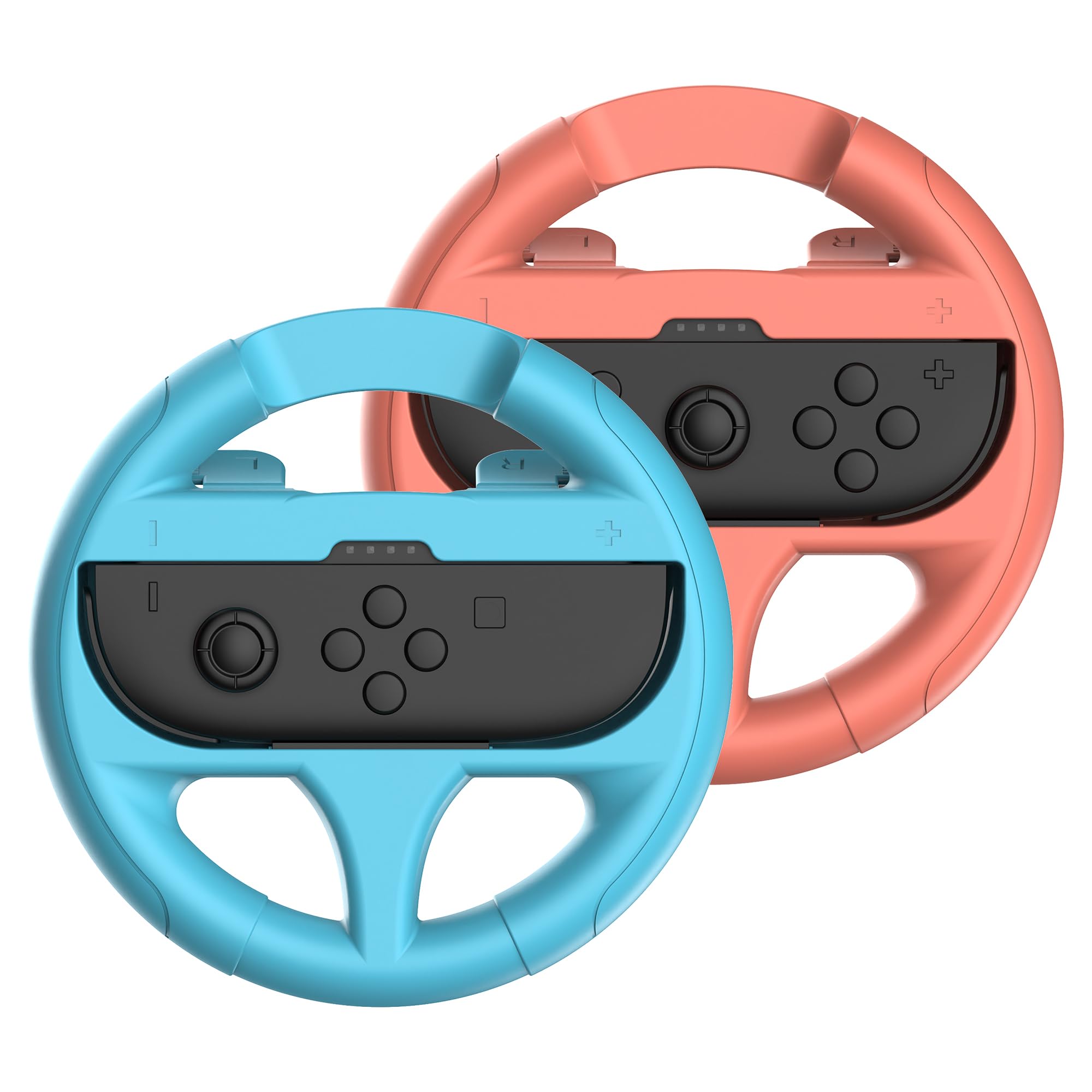 Subsonic - Pack van 2 stuurwielen voor JoyCons Nintendo Switch en Switch 2 - Compatibel met Switch en Switch 2 Joy-con - Blauw en Rood