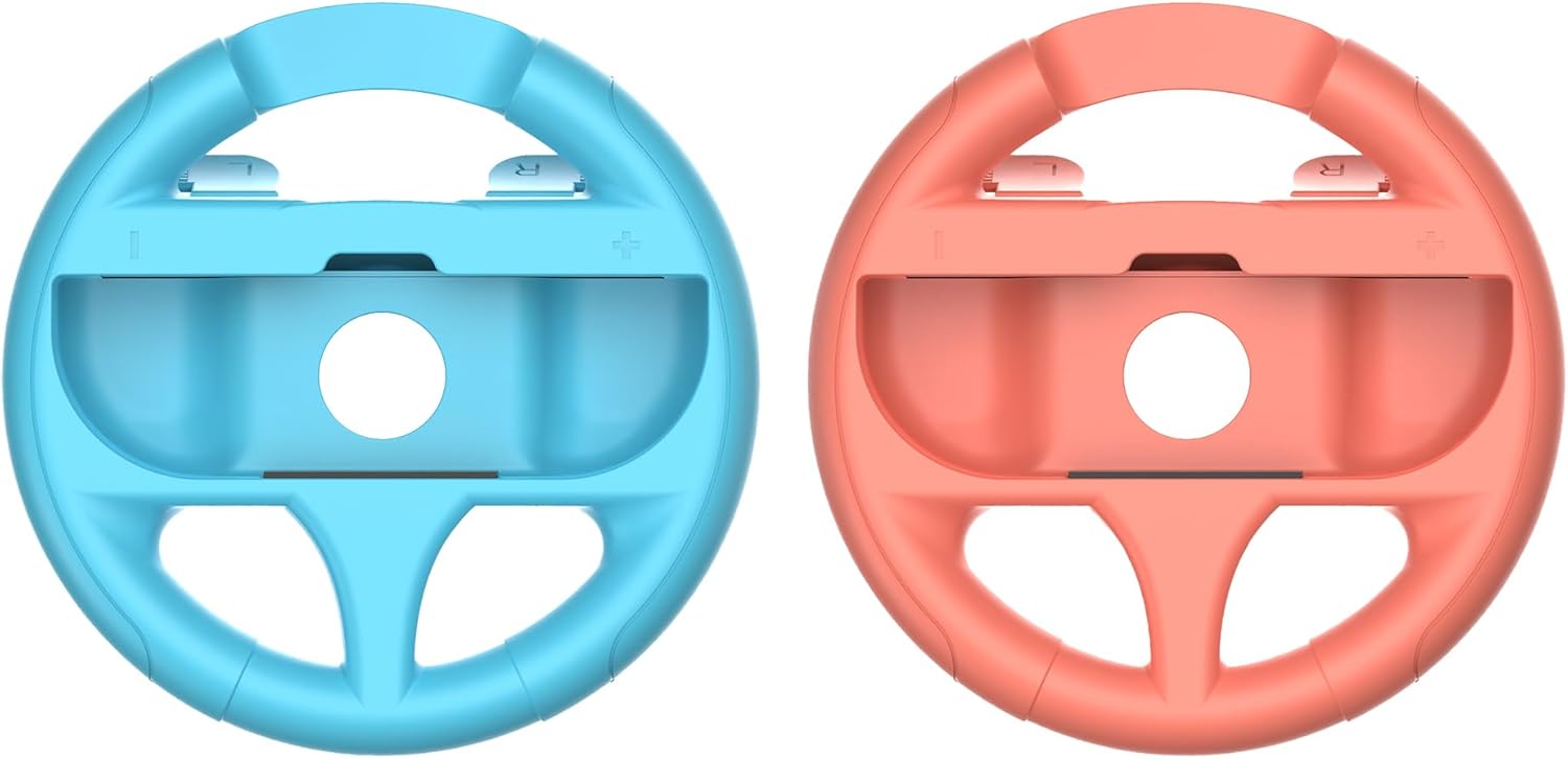 Subsonic - Pack van 2 stuurwielen voor JoyCons Nintendo Switch en Switch 2 - Compatibel met Switch en Switch 2 Joy-con - Blauw en Rood