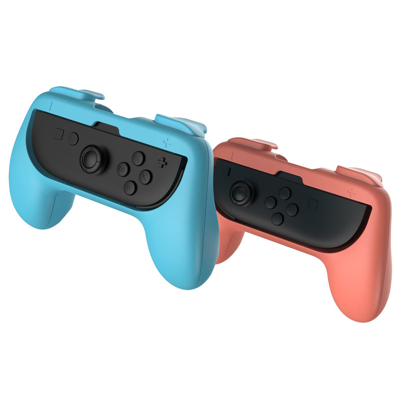 Subsonic - Set van 2 controllers grips voor JoyCon Nintendo Switch en Nintendo Switch 2 - Blauw en rood