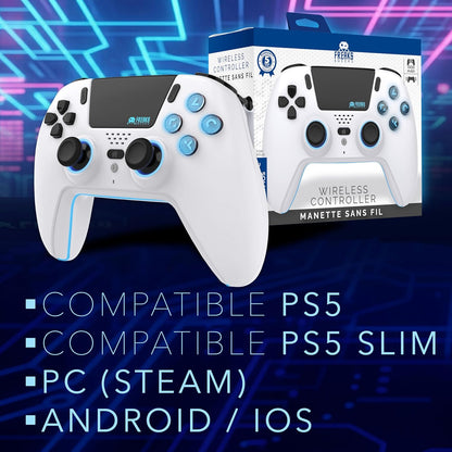 Freaks and Geeks- Bluetooth Wireless Controller for Playstation PS5 with LED