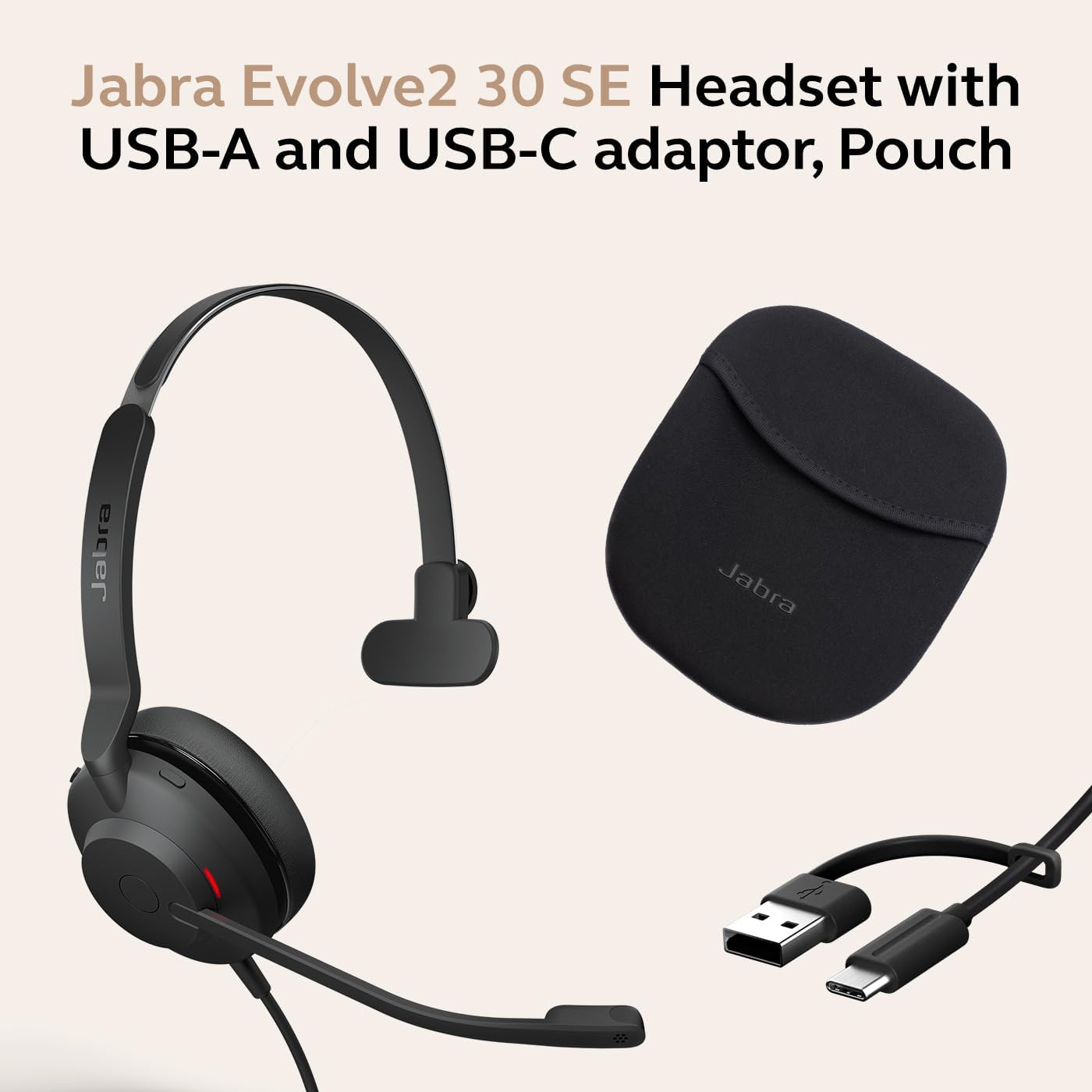 Jabra Evolve2 30 Se Uc Mono - Headset - On-Ear - Wired - Usb-C, Usb-A - Noise Isolating - Uc Certified