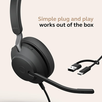 Jabra Evolve2 40 SE - USB-C/A Corded Mono Headset | Certified for UC Platforms |