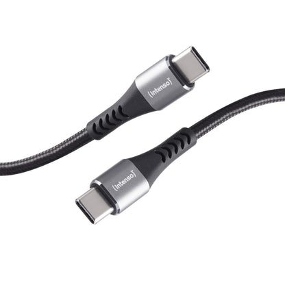 Intenso C315C - Cavo USB-C a USB-C da 60 W, ricarica rapida, 1,5 m, per iPhone, Samsung Galaxy, Macbook, laptop, iPad, colore: Nero