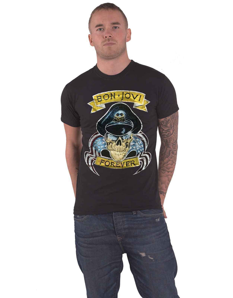 Bon Jovi T Shirt Forever Band Logo Official Black Unisex XL