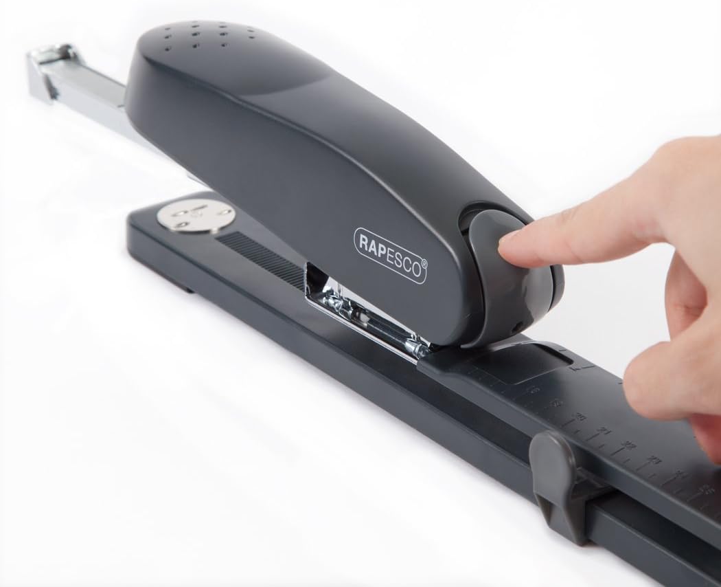 Rapesco R79026A3 790 Long Arm Stapler, 50-Sheet Capacity, Grey