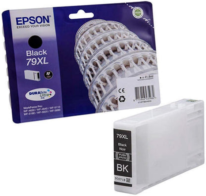 Epson Original T79XL Tintenpatrone Pisa, WF-4630DWF WF-4640DTWF WF-5110DW WF-5190DW WF-5620DWF WF-5690DWF WF-5190DW WF-5690DWF, (schwarz