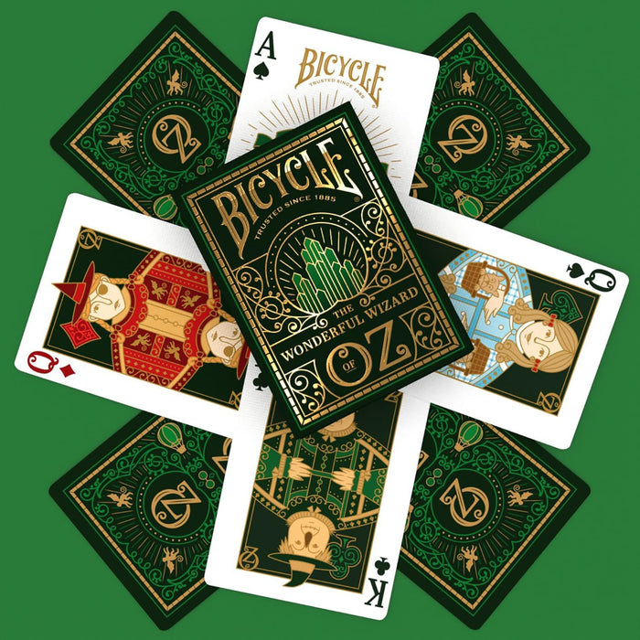 Bicycle Wizard of Oz Playing Cards, Oz Inspired Playing Card Deck, Emerald and Gold, 1 Deck