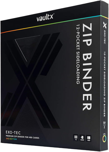 Vault X 12 Pocket Trading Card Zip Binder, 480 Cards, Compatible with Pokemon Scarlet & Violet Paldea Evolved Set, Exo-Tec Album Material, 20 Side-Loading Pages, Folder for Collectible TCG (SV2)