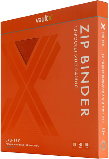 Vault X 12 Pocket Trading Card Zip Binder, 480 Cards, Compatible with Pokemon Scarlet & Violet Obsidian Flames Set, Exo-Tec Album Material, 20 Side-Loading Pages, Folder for Collectible TCG (SV3)