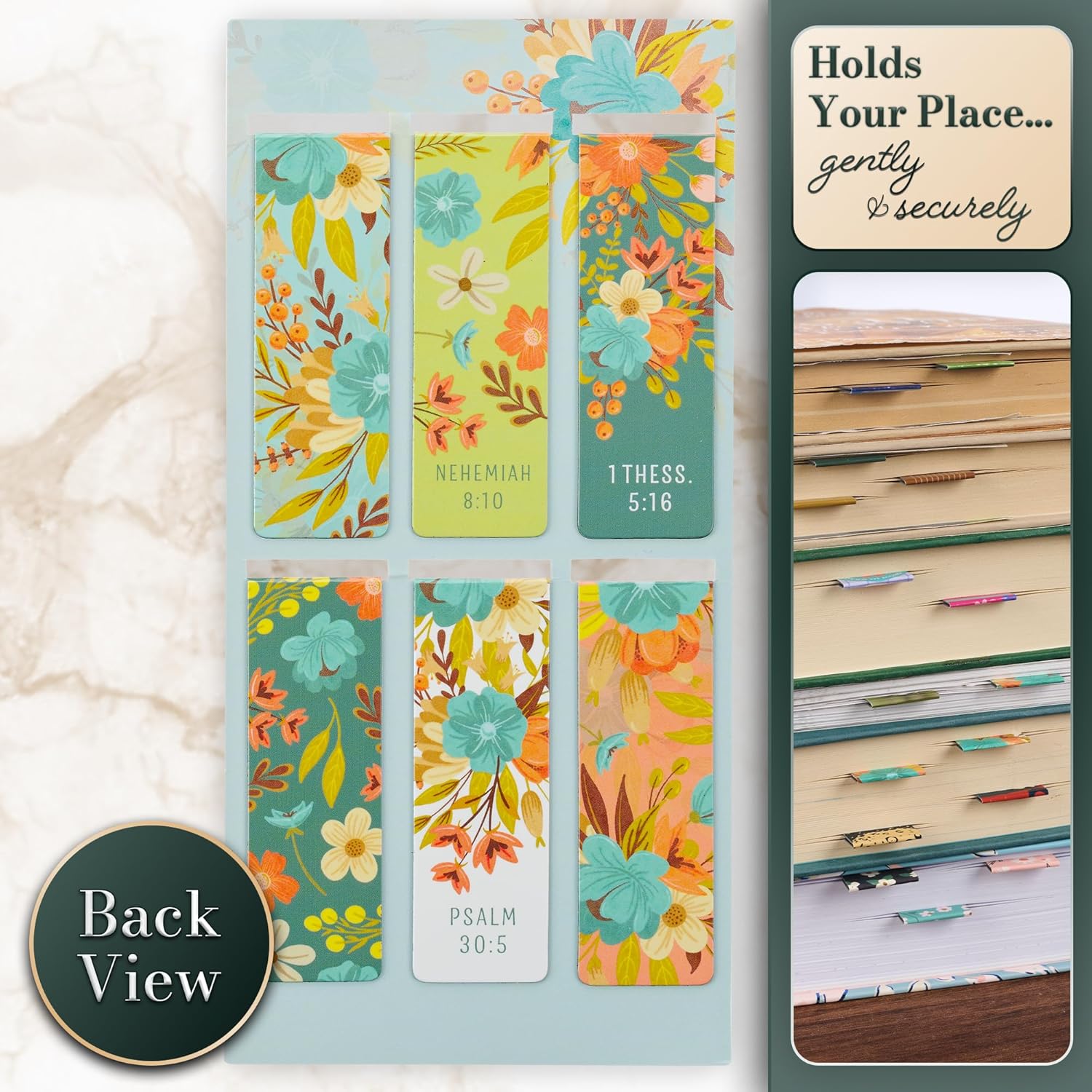 Joyful Faith Floral Magnetic Bookmark Set