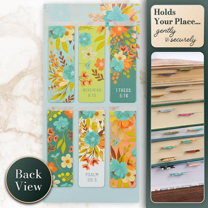 Joyful Faith Floral Magnetic Bookmark Set