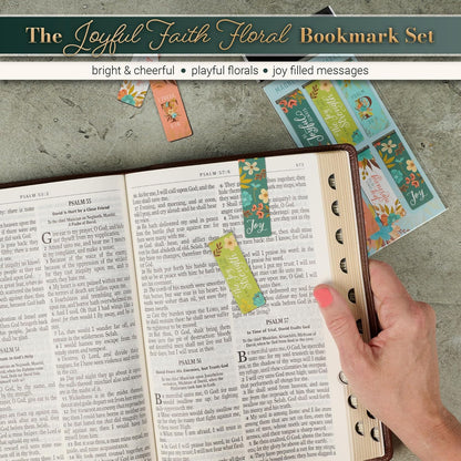 Joyful Faith Floral Magnetic Bookmark Set
