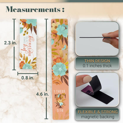 Joyful Faith Floral Magnetic Bookmark Set
