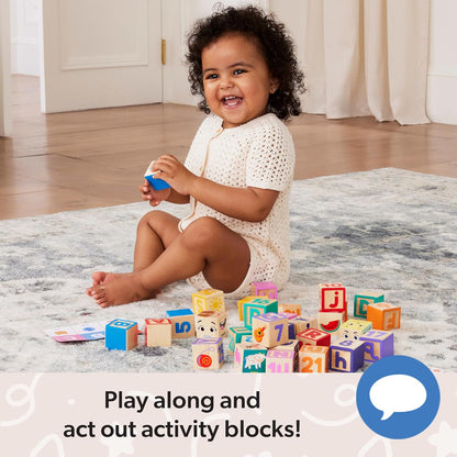 Melissa & Doug Ms. Rachel Letter, Number, and Game Wooden Learning Blocks with Activity Cards for Girls and Boys Toddlers Ages 18 Months
