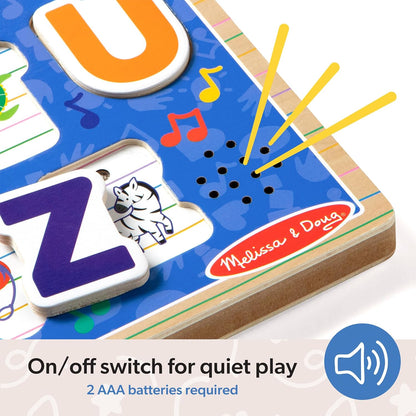 Melissa & Doug Ms Rachel Wooden Phonics Alphabet Sound Puzzle, 24-Piece Toddler Toys for Boys and Girls Ages 2+ Years