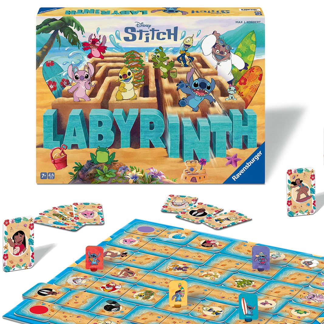 Ravensburger Disney Stitch Labyrinth The Moving Maze Game Family Strategy Board Game for Kids & Adults Age 7 Years Up - 2 to 4 Players