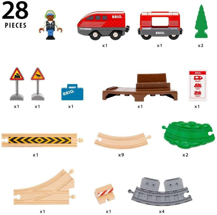 BRIO World - Pullback Train Set for Kids Age 3 Years Up - Railway Accessories and Add Ons