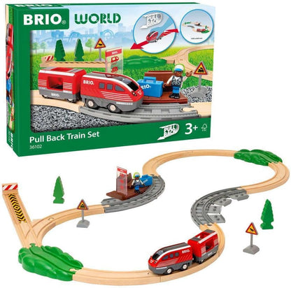BRIO World - Pullback Train Set for Kids Age 3 Years Up - Railway Accessories and Add Ons