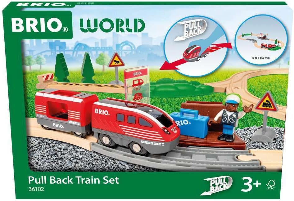 BRIO World - Pullback Train Set for Kids Age 3 Years Up - Railway Accessories and Add Ons