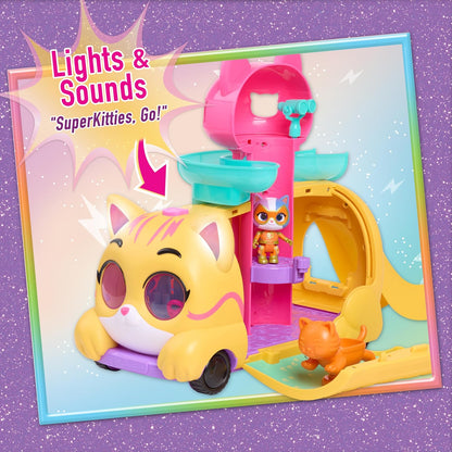 Disney Junior SuperKitties Purr ‘N’ Go, Spielset mit Licht- und Soundeffekten, 12-teilig, bewegliche Figuren