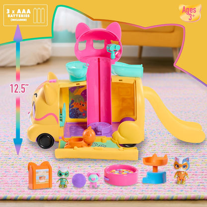 Disney Junior SuperKitties Purr ‘N’ Go, Spielset mit Licht- und Soundeffekten, 12-teilig, bewegliche Figuren